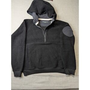 Outdoor Voices MegaFleece Half-Zip Hoodie Mens S Black Sherpa Pullover Jacket